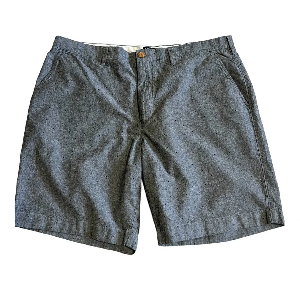 J.Crew Gramercy Shorts 38 Gray Chambray Speckled Cotton Flat Front Casual Summer